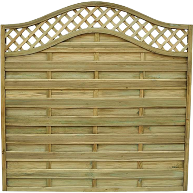Decorative Europa Prague Fence Panel 1.8m x 1.8m - Pack of 4 - Treated Timber - Forest Garden