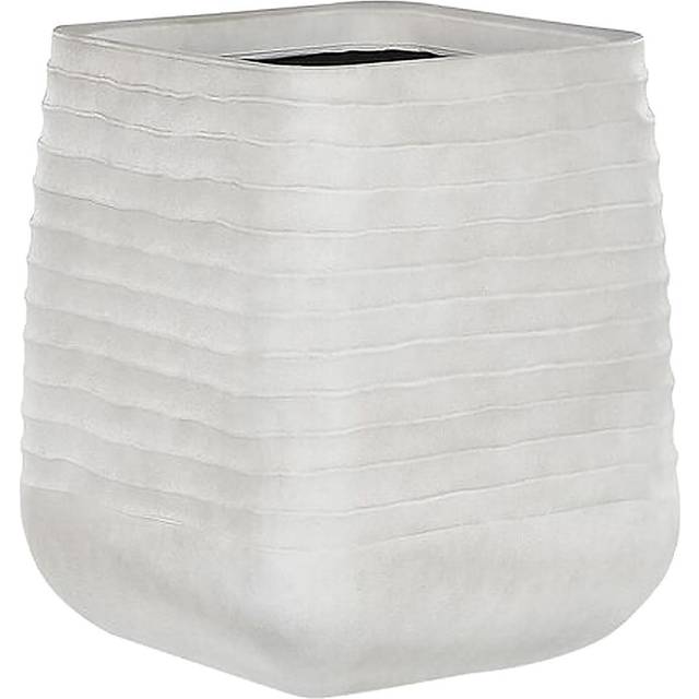 Beliani Plant Pot 50 x 50 x 49 cm White PARIKIA, White