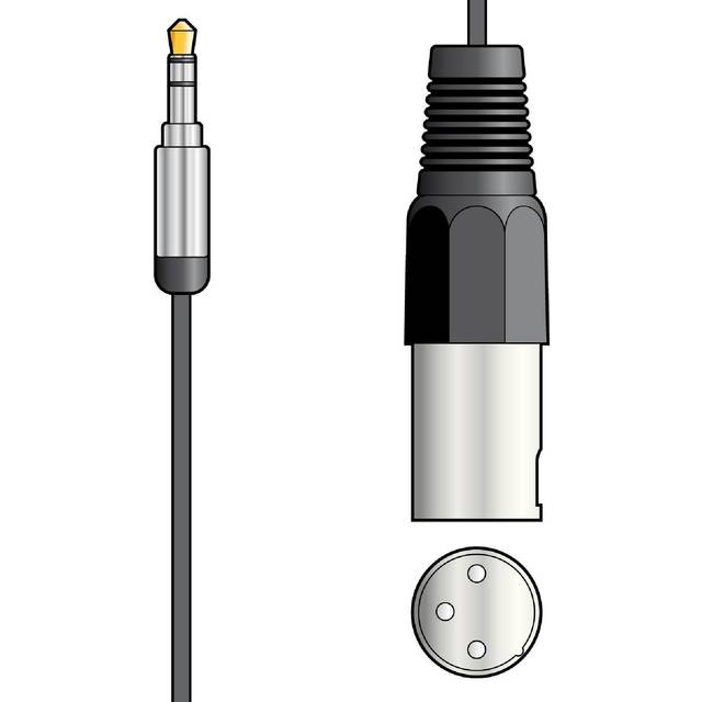 Chord XLR 3-Pin Male to 3.5mm cable For PC Headphone Mixer MIC