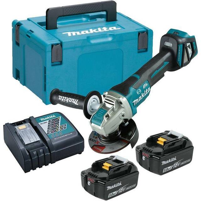 DGA469RTJ 18v Cordless Brushless X-Lock Angle Grinder 115mm - 2x 5.0ah - Makita