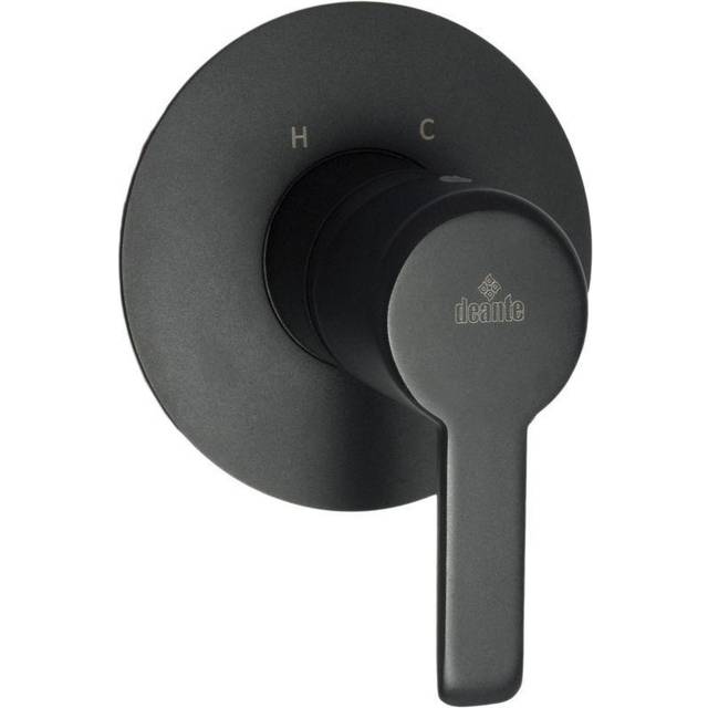 (Standard) Bathroom Concealed Shower Tap Single Handle Faucet Matte Black Galvanised Brass