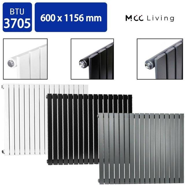 MCC Designer Flat Panel Single Radiator 600X1156 White, White