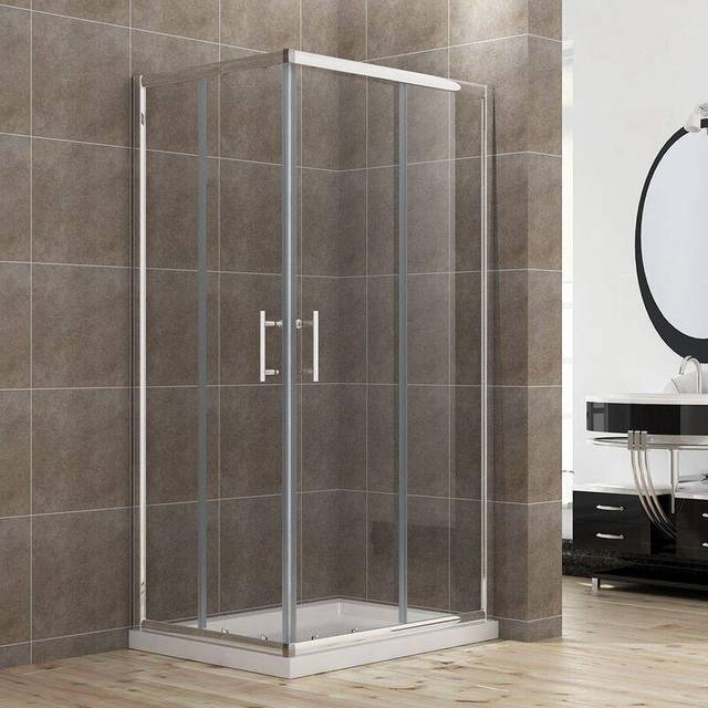 Shower Door and Enclosure 760 x 700mm Sliding Reversible Corner Entry Shower Cabin - Elegant