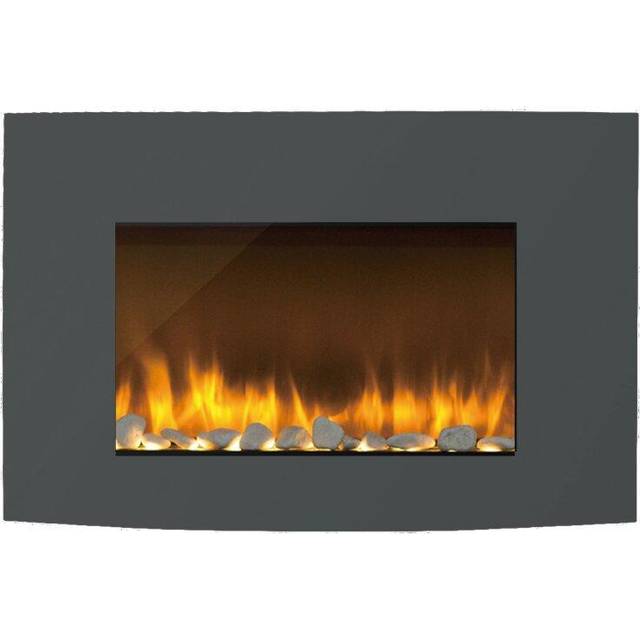 ART90015 35 Inch Wall Mounted Curva Electric Fire Lava Grey - Innocenti