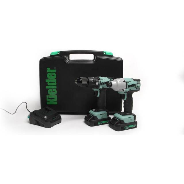 Kielder KWT-TPK-01 Duo Twin Pack 18V Brushless Combi Drill, Impact Driver 2 x 2.