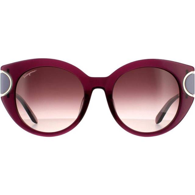 Salvatore Ferragamo Cat Eye Womens Violet Brown Wine Gradient 90041091 - Purple - One Size