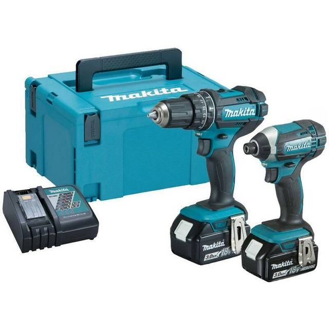 Makita DLX2131J 18v Twin Pack DHP482 Combi Drill + DTD152Z Impact Driver 3.0AH