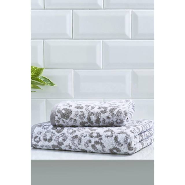 Fusion Animal Print Towel Range - Grey - Bath Towel