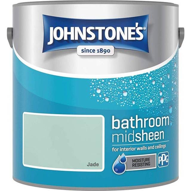 Johnstone's Bathroom Jade Mid Sheen Emulsion Paint 2.5L - JOHNSTONES - Green