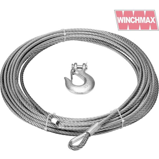 WINCHMAX Winch Cable/Wire Rope 26m x 12mm with 1/2 inch Clevis Hook. Suitable for winches up to 17,500lb
