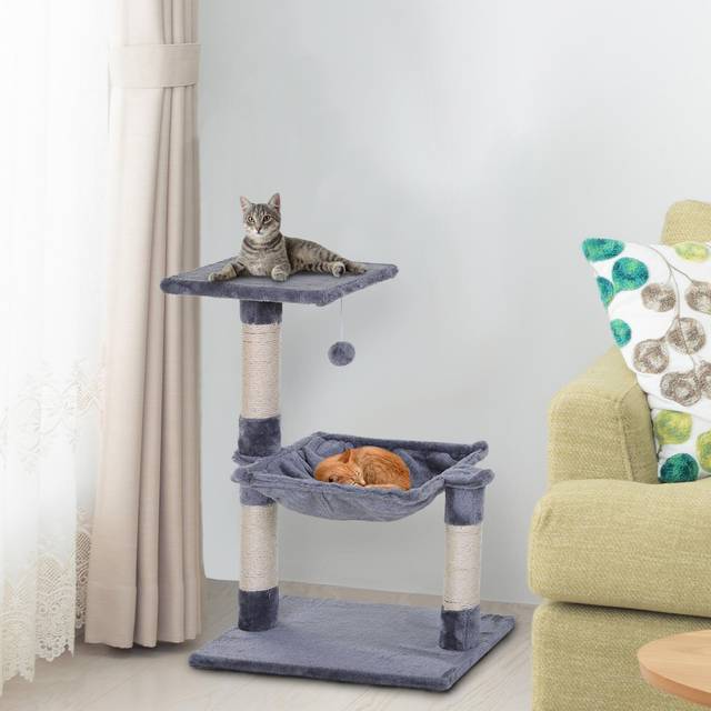 PawHut Cat Tree Grey 360 mm x 500 mm x 700 mm
