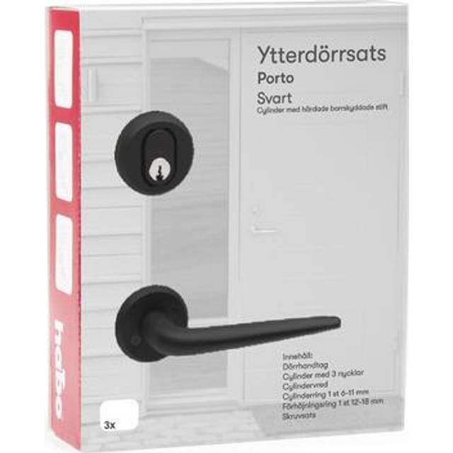 Ytterdörrsats Porto Alu Svart Habo