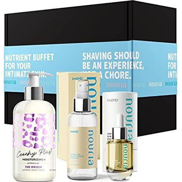 Coochy Plus HydroLock MOISTURIZING+ 3-Steps Kit Intimate Shave Gift Set: NOURIA Pre-Shave Elixir Oil + Coochy Plus Shave Cream The Origin + Coochy Plu