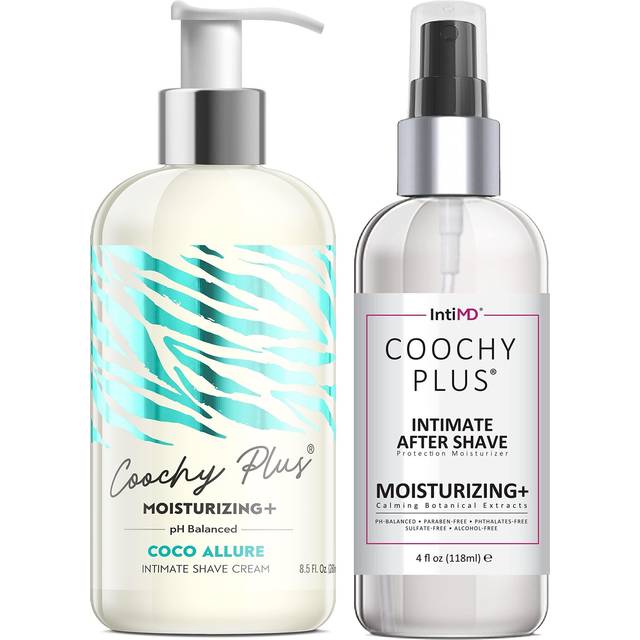 Coochy Plus Intimate Shaving Complete Kit - COCO ALLURE & Organic After Shave Protection Soothing Moisturizer Mist - Antioxidant Formula Prevents Razo