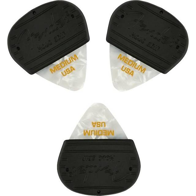 Fender Mojo Grip 3 Pack Vita Moto Plektrum av Cellulit Medium