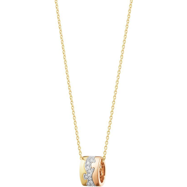 Georg Jensen Fusion vedhæng i 3-farvet guld med brillanter