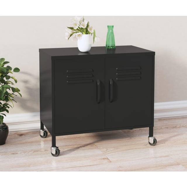 vidaXL Storage Cabinet Black 60x35x56 cm Steel