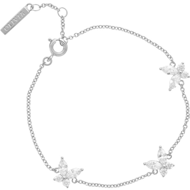 Olivia Burton Silver Marquise Butterfly Bracelet - 16cm