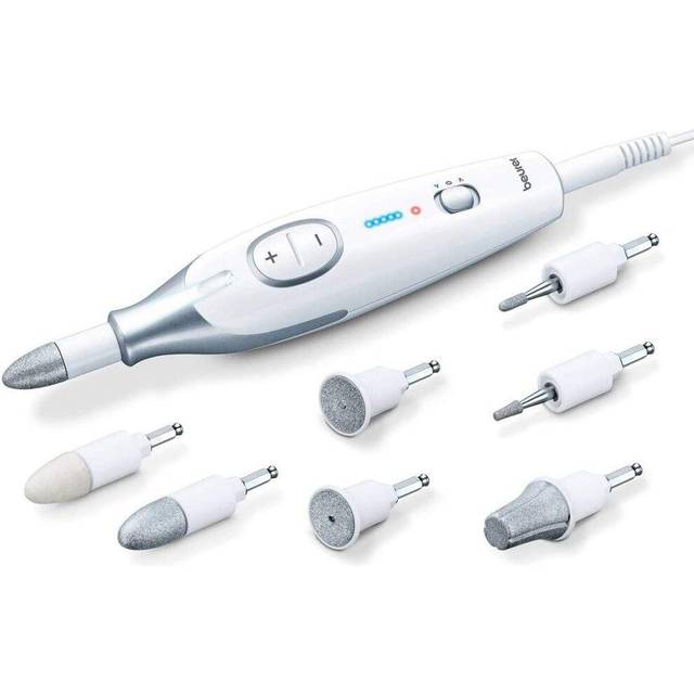 Electric nail file manicure pedicure set, 7 attachments, led light, uk plug