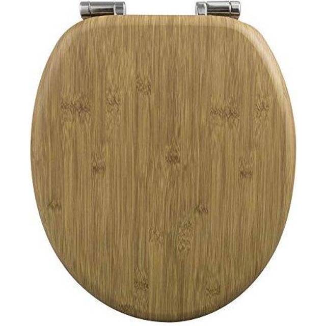 Woltu - Wooden Toilet Seats Soft Close wc Seat Hinge Ideal for Standard Toilet Bamboo Look