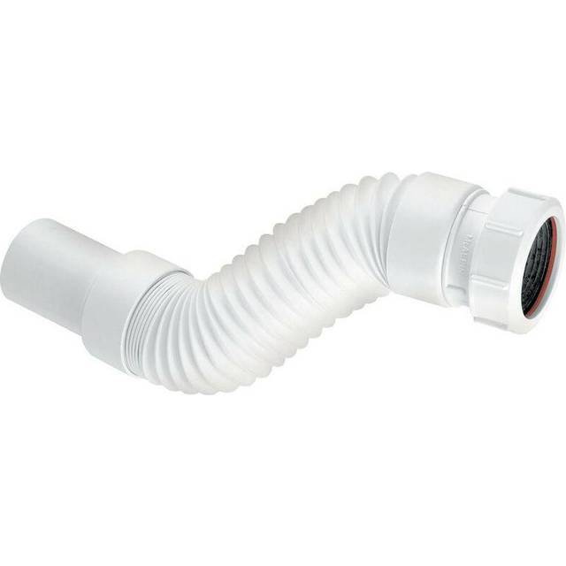 McAlpine Flexi Waste Connector 1 1/2" Uni Outlet x Plain Spigot FLEXCON6 in White Plastic