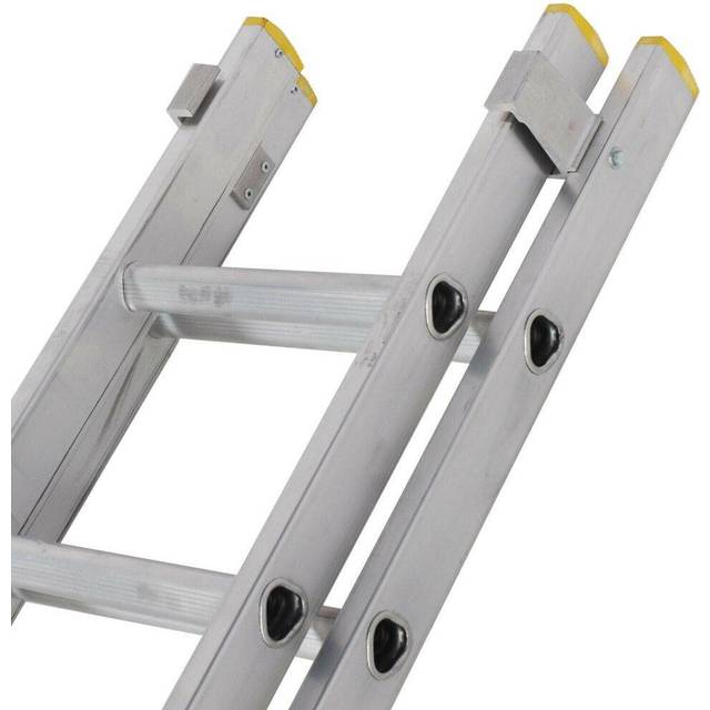 42 rung aluminium double section extension ladders & stabiliser feet 5.5m 10m