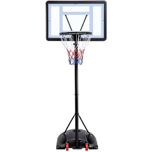 Yaheetech - 7.2-9.2FT Height-Adjustable Basketball Hoop System, Black