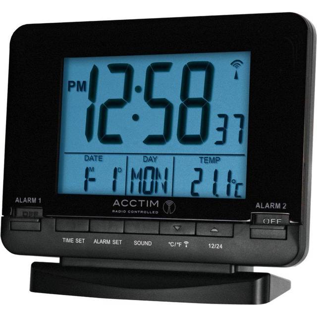 Acctim Delaware Black Alarm Clock