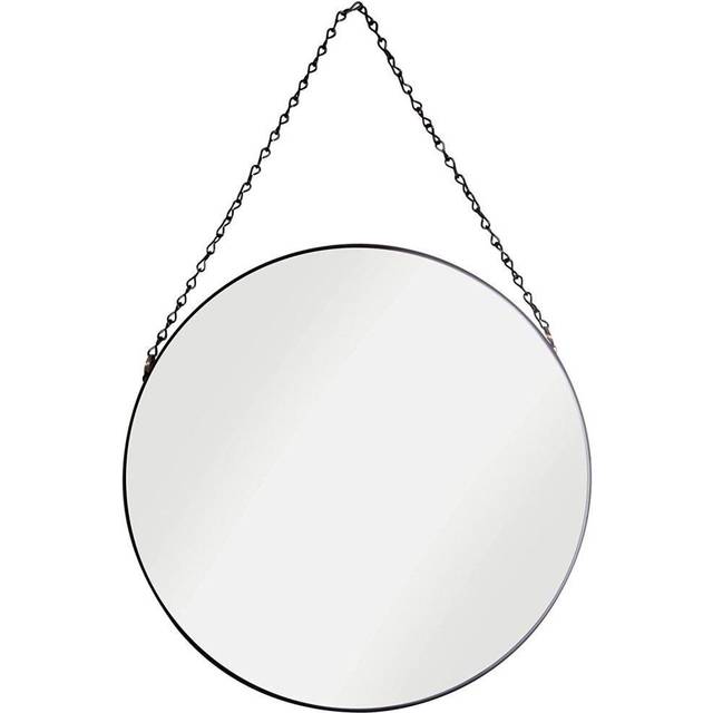 Croydex - Round Hanging Mirror with Black Chain and Frame, 38 x 38cm