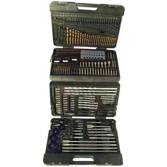 204 Piece Assorted Drill Bit Set Wood Boring Masonry Screwdriver Holesaws