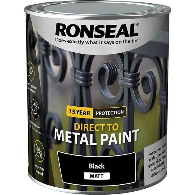 Ronseal Direct to Metal Paint 750ml Black Matt