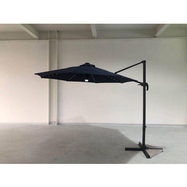 Roma 3M Solar LED Cantilever Parasol - Dark Blue - One Size