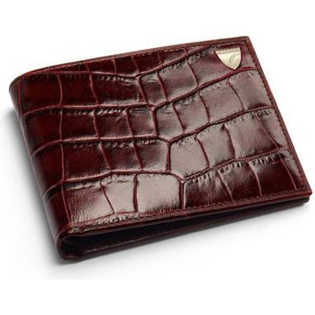 Aspinal Of London Croc-Embossed Leather Bifold Wallet - Brown - One size