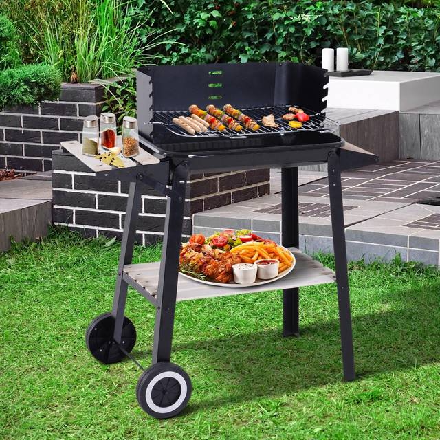 Outsunny Trolley Charcoal Barbecue