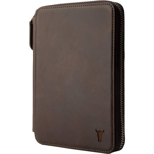 Leather Travel Wallet / Organiser - Dark Brown