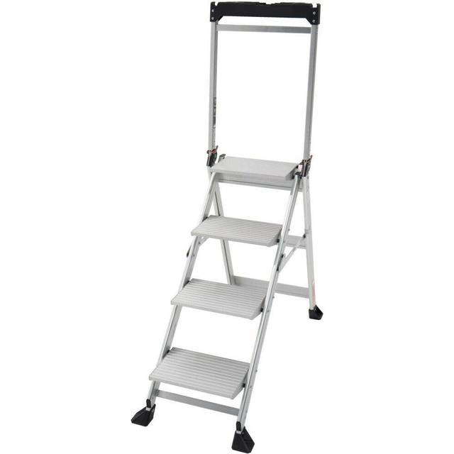 0.9m PREMIUM JUMBO Folding Step Ladders 4 Tread Anti Slip Aluminium Safety Steps