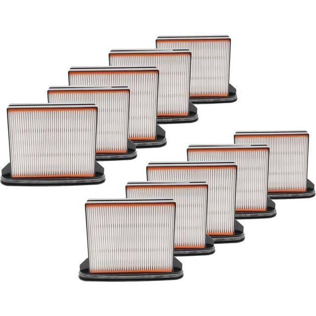 Vhbw - 10x Filter compatible with Hitachi nt 1232 Vacuum Cleaner - flat-fold/wet/HEPA-filter Black Grey White