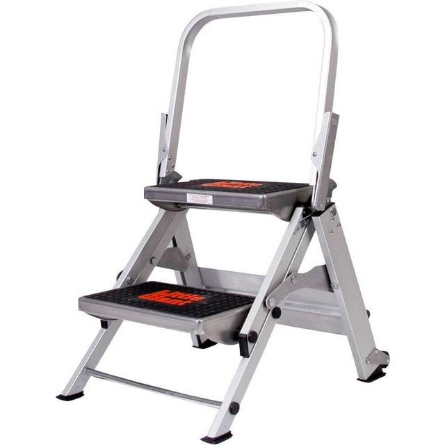 0.5m PREMIUM TRADE Folding Step Ladders 2 Tread Anti Slip Aluminium Safety Steps