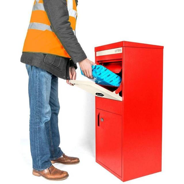 Homescapes Extra Large Front & Rear Access Red SMART PARCEL BOX™