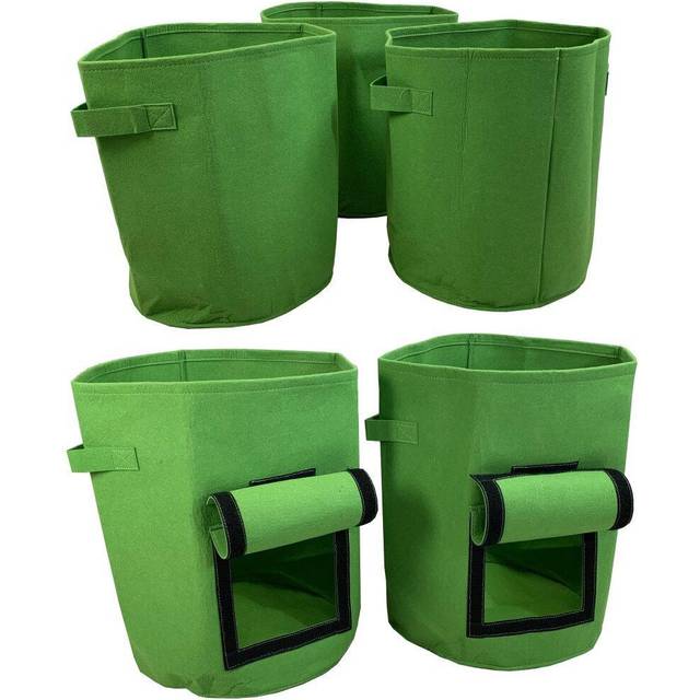 Potato & Vegetable Planter Grow Bags (Set of 5) Non - Woven Aeration Fabric Pots