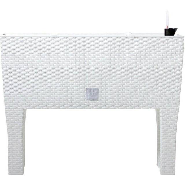 (White) Rattan Large Planter Growing Plant Pot Legs Indoor