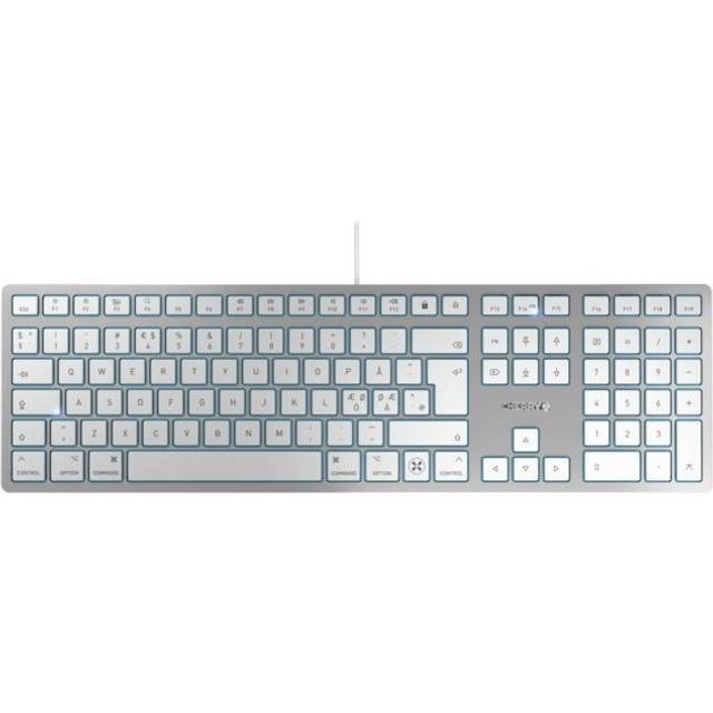 CHERRY KC 6000 SLIM - Tangentbord - USB - Nordisk - tangentbrytare: CHERRY SX - silver