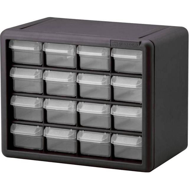 10116 16-Drawer Plastic Drawer Storage Cabinet for Garage Organization, Lego Storage, Teacher Toolbox, Makeup Organizer, and More, 10-1/2-Inch W x 6-3