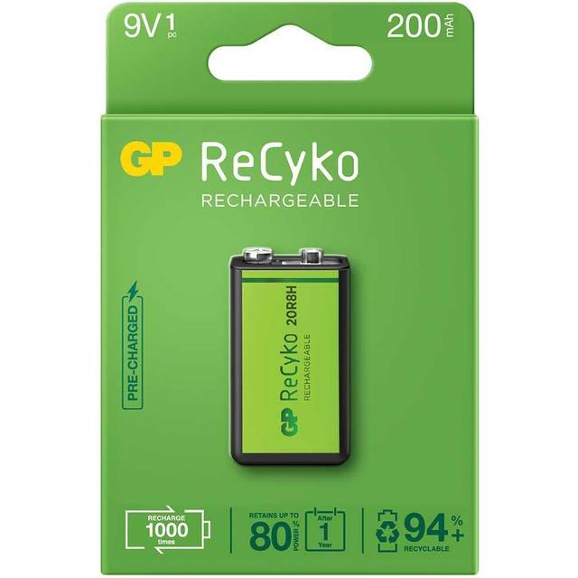 GP Recyko+ PP3 9V NiMH Rechargeable Batteries