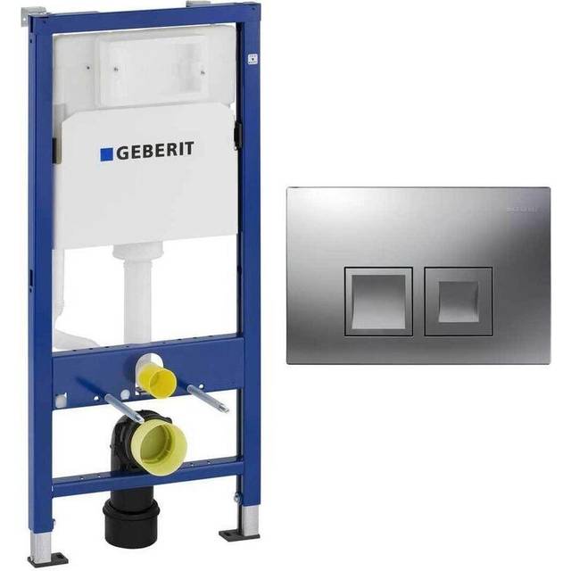 Duofix 1.12m wc Toilet Frame Delta Cistern & DELTA50 Matt Chrome Flush - Geberit