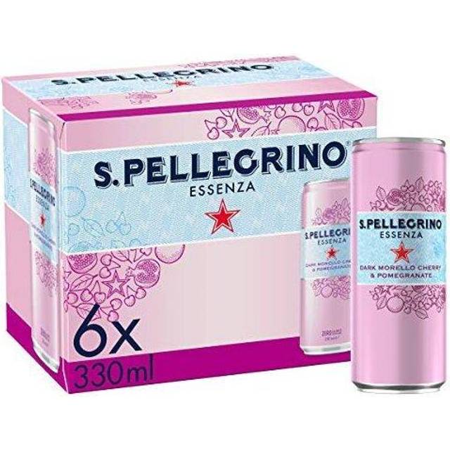 San Pellegrino Essenza Sparkling Cherry & Pomegranate Lightly Flavoured Water Can 6 x 330ml
