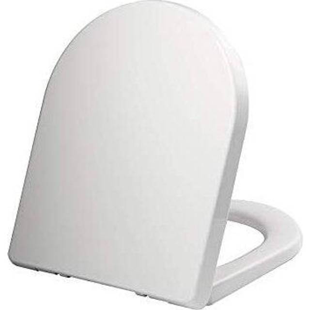 AQUALONA D Shaped Toilet Seats Soft Close  Thermoplastic Anti-Bacterial Material  Two-Button Hinge Release for Quick Cleaning  Easy Install 3