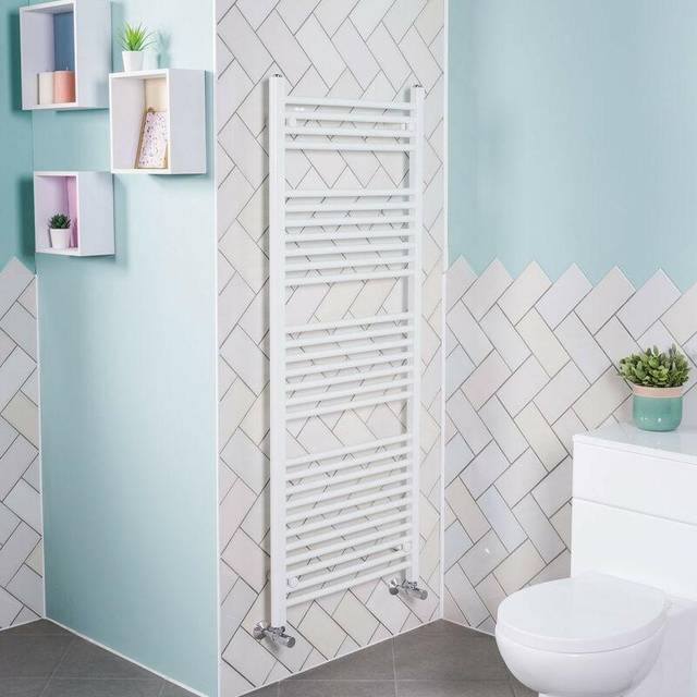 NRG - 1500x600 Straight Central Heating Towel Rail Bathroom Heated Rad Radiator White