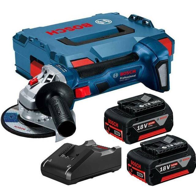 Gws 18V-7 18v 125mm Brushless Angle Grinder 2x 5.0ah Batteries + l-boxx - Bosch