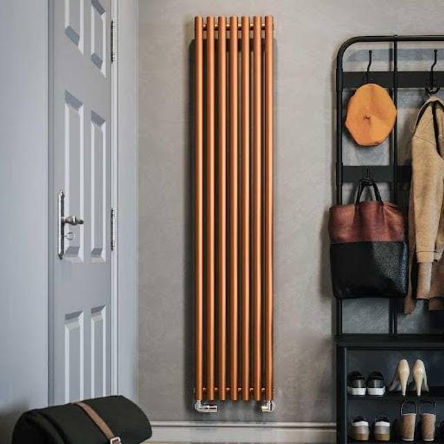 Copper Horizontal Designer Radiator Oval Column Central Heating Rads 1800x370mm